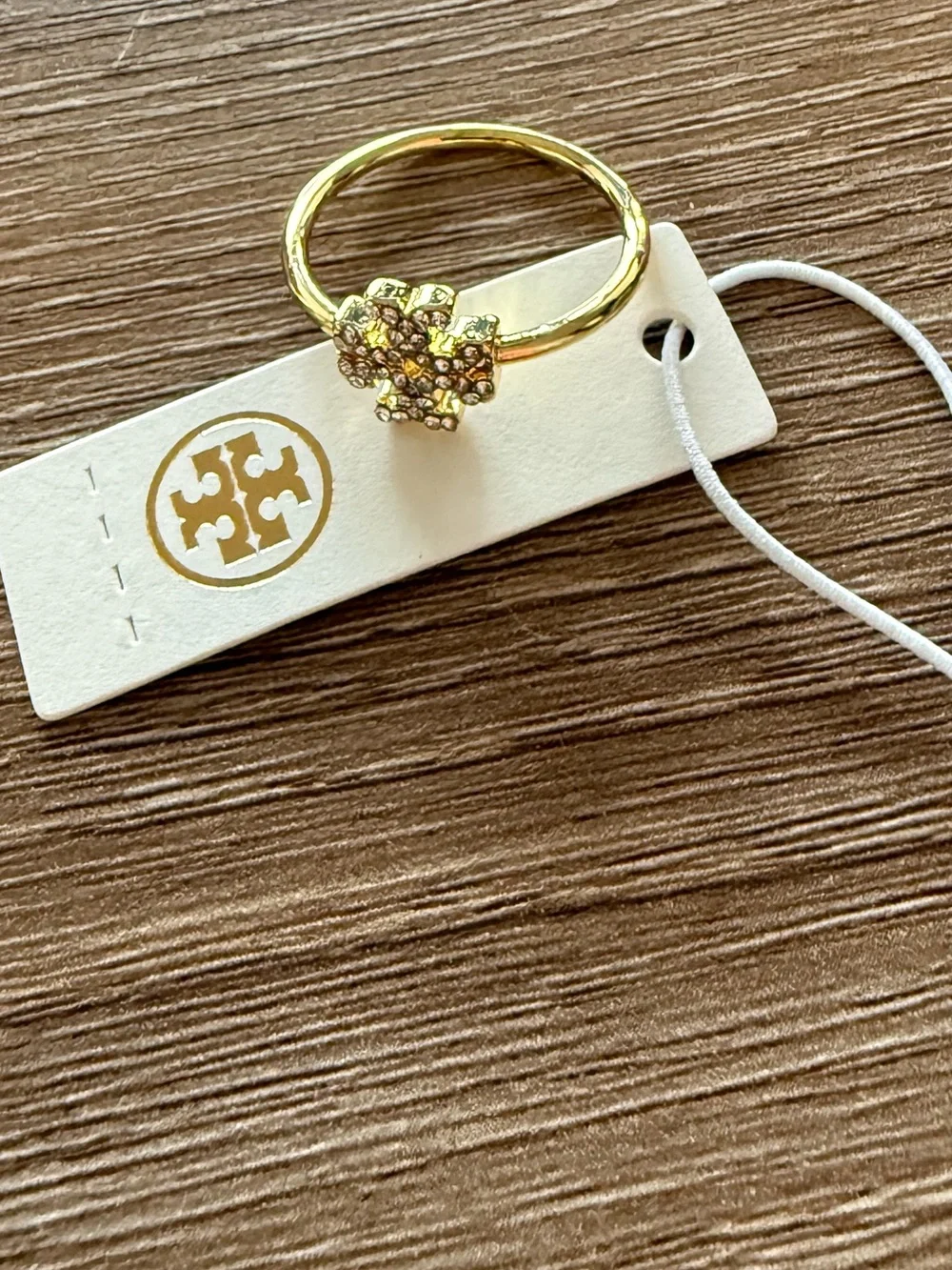 TORY BURCH Britten Logo Pavé Ring